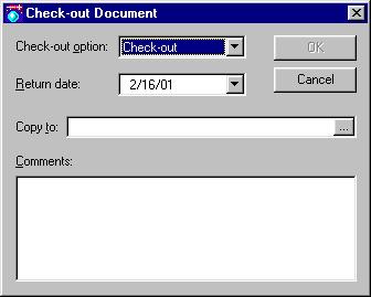 2-8 To use PowerDOCS The Check Out Document dialog box appears. 3 In the copy to specify the drive and path where you want to copy the document(s).