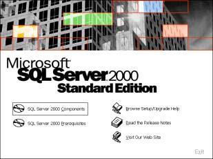Installing MS SQL Server 2000 1. Insert the MS-SQL Server 2000, Personal Edition (English version) CD into your CD- ROM drive, and go to the Standard directory. 2. Double-click AUTORUN.EXE. 3.