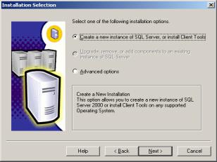 MS SQL Server 2000 Installation - Installation Selection 8.