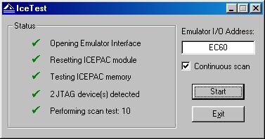 Figure 5 VisulDSP ICE Test Utility In cse the test does not complete successfully, n error messge will be displyed with possible solution for the problem.
