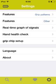 On the settings page, tap grip chip setup
