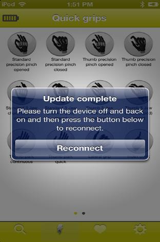 At the conclusion of the update you will be prompted to turn your device off and back on again to