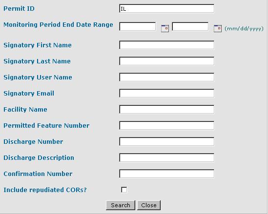 Figure 1-12: Sample Search Page Note that fields are organized in groups or related data elements. You may enter information in as many fields across as many groups as you wish.