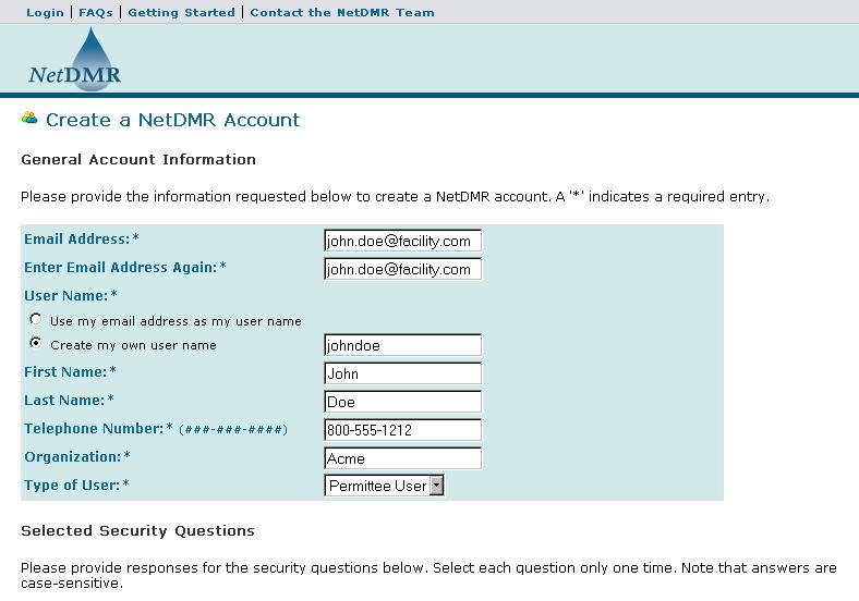 Chapter 2. Managing Your Account This section provides information on how to manage your NetDMR account.