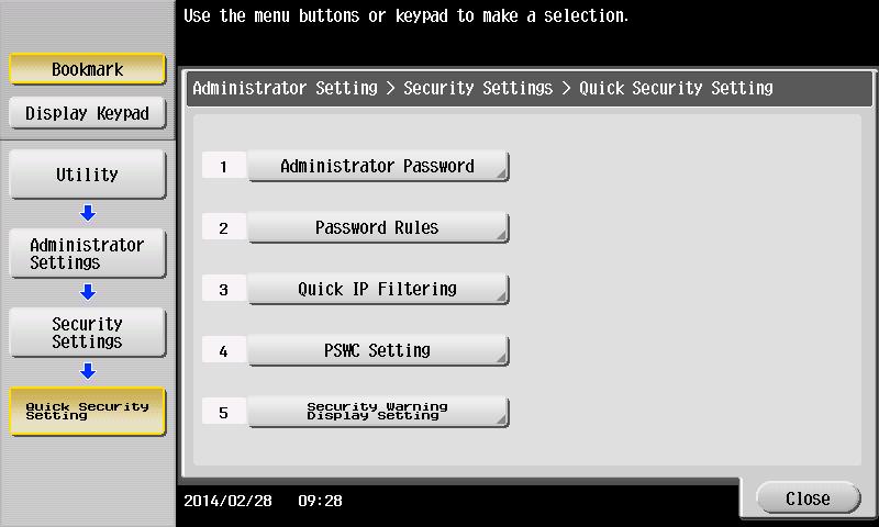 1.1 [About Quick Security] (For the Administrator) 1 1 Advanced Functions of Security 1.