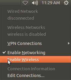 NETWORK CONNECTIONS Wireless Connection (continued) Enable Wireless Connection: 1.