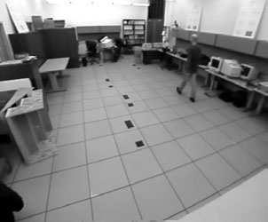 Images of a single walking sequence captured from 3 cameras positioned around a room