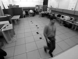 Images of a single running sequence captured from 3 cameras positioned around a room