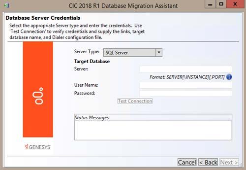 Chapter 11: Migrate the Interaction Dialer 2.4/3.0 Database 101 6. Provide the requested information for the Dialer 4.0 database server.