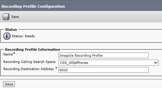 To leverage the recording capabilities of CUCM, some additional configurations are needed on CUCM. 1.