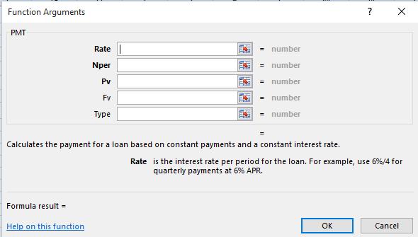 Click within the Nper section of the dialog box and then click on cell C5.