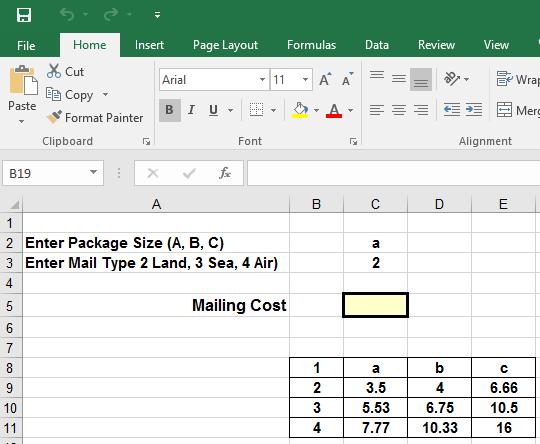 This example shows how you can use two values to lookup a value in a table.