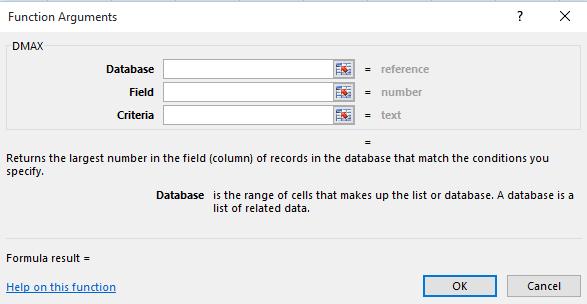 Excel 2016 Intermediate Page 138 Click on the Database section of the dialog box and then select the cell range A7:C12. Click on the Field section of the dialog box and then click on cell C7.