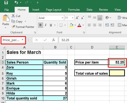 Excel 2016 Intermediate Page 149 If you click on the down arrow, next to the Name Box, you will see both named ranges listed.