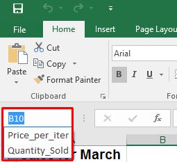 Excel 2016 Intermediate Page 152 Click on the Price_per_item named range as displayed within