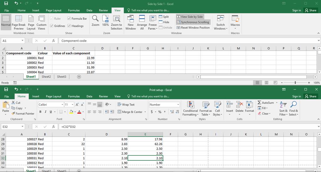 Excel 2016 Intermediate Page 16 Try scrolling through each worksheet to practice using this feature. Close both worksheets before continuing. Zooming the view Open a workbook called Zoom.