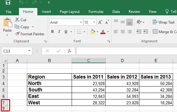Excel 2016 Intermediate Page 178 Click on the row header for row 7 and