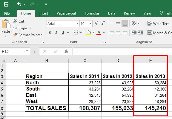 Excel 2016 Intermediate Page 182 Save your changes and close the workbook. Un-hiding worksheets Open a workbook called Hiding Worksheets 02. You can see worksheet tabs for sales in 2011 and 2013.