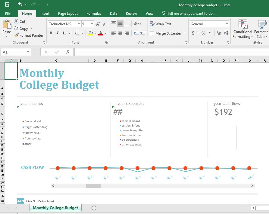Excel 2016 Intermediate Page 185 Click on the Create button. This will create a new workbook based on the template.
