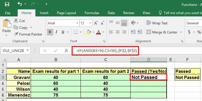 Excel 2016 Intermediate Page 55 Copy the formula in cell D3 to the cell range D4:D6 and you will see the following: The