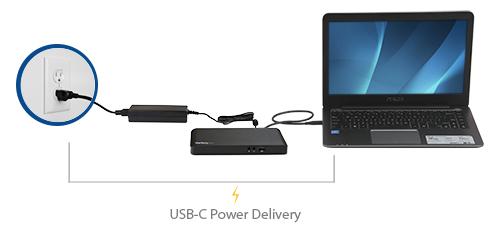 Connect just one adapter to power the dock and your laptop USB-C is here. It s the future of universal connectivity, and many new laptops and tablets already feature USB Type-C ports.