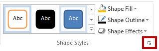 2. Click the dropdown arrow to access additional styles (See Figure 30). Figure 30 - Accessing Additional Shape Styles 3.