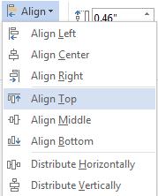 Align You can easily align shapes, pictures and textboxes. 1. Select the first shape. 2. Hold the Shift Key and click on all the subsequent items. 3.