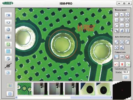 SOFTWARE FOR DIGITAL MICROSCOPE CODE ISM-PRO image on-line measurement take picture measurement take video input to Excel edge detection measurement input to CAD comparison calibration picture taken