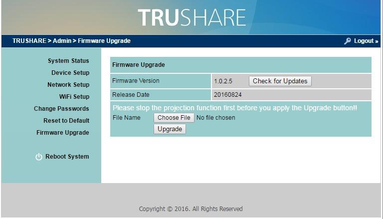 Warning: Do not power off TRUCAST TRUSHARE while