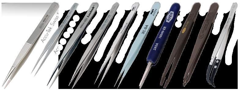 Tweezers Choosing the Correct Tweezer Aven offers a wide variety of tweezers to meet a broad range of applications and 2 different quality grades.