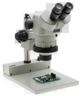 aberration Coarse and fine focusing, ideal for fine detail work 26800B-352 SPZH-135 Stereo Zoom Microscope w/ DBL Arm Boom, EARM, LED FOI Register online to receive updates on the newest products and