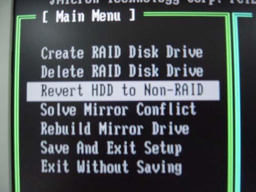 system. This function is used for deleting RAID structure of single RAID HDD. 3.1.