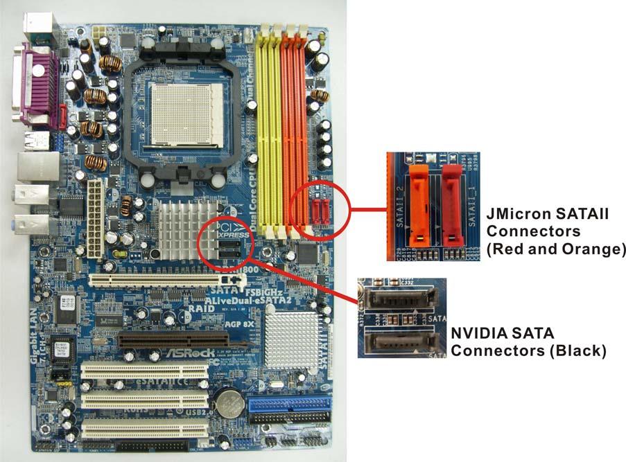1. Introduction to NVIDIA / JMicron RAID Installation Guide This motherboard is equipped with 2 SATA connectors supported by NVIDIA nforce3 250 south bridge chipset, which support RAID (RAID 0, RAID
