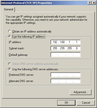Series 2600A SourceMeter Instruments Quick Start Guide The Internet Protocol (TCP/IP) Properties dialog box 3. Set the IP Address a. DECISION: Is the IP address and subnet mask field populated?
