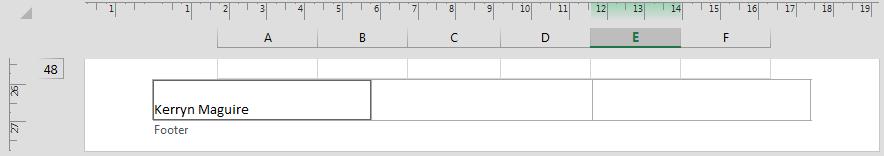 BSBITU304A Microsoft Excel 2013 Insert a Footer When printing a spreadsheet, particularly in a class, it will be very useful to have your name somewhere on the sheet for identification purposes.