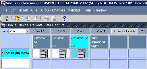 INSERTING ADDITIONAL VISITS The site user(s) may need to insert an unplanned visit (ecrf pages) if they have completed data entry on all of the data fields on an ecrf page, but still