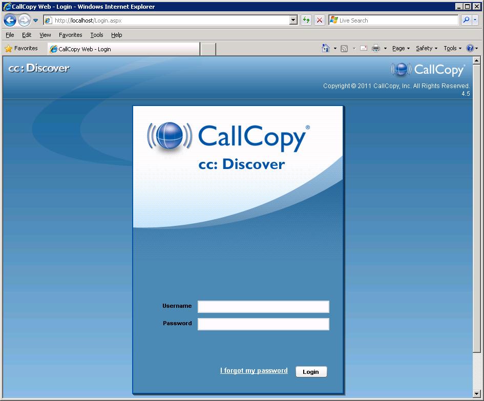7. Configure CallCopy cc:discover CallCopy installs, configures, and customizes the cc:discover application for their end customers.