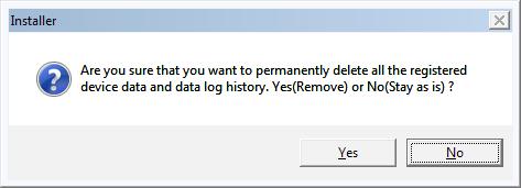 *] and click [Uninstall]. The uninstall confirmation screen is displayed. 3. Click [Yes]. A message asking whether you want to delete the saved application data appears.
