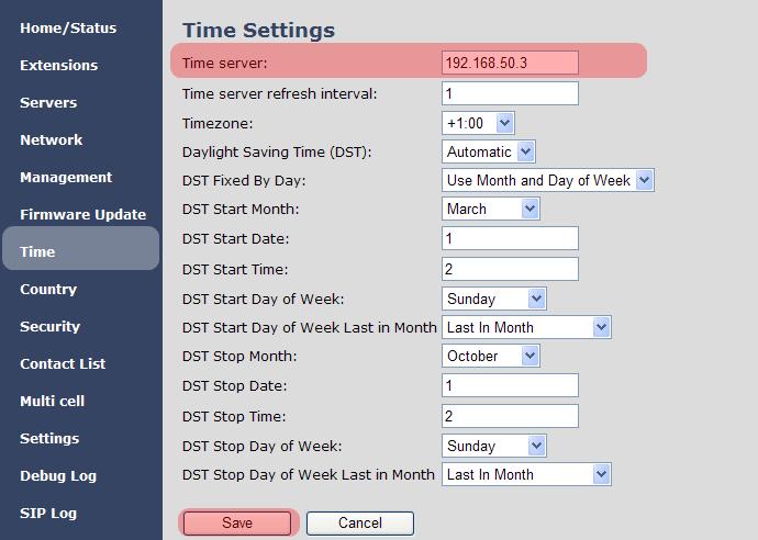 A successful reboot will reset the time in the base station. SIP SERVER (OR PBX SERVER) SETUP STEP 7 Create the relevant SIP server (or PBX Server) information in the system.