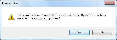 Remover User 1- Click on the Remove user button, and you ll see a message asking if you