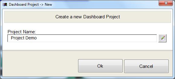Creating and Configuring a Project This section describes how the user can Create and configure one Dashboard project, with instructions on how to use the application to select the Data Source,