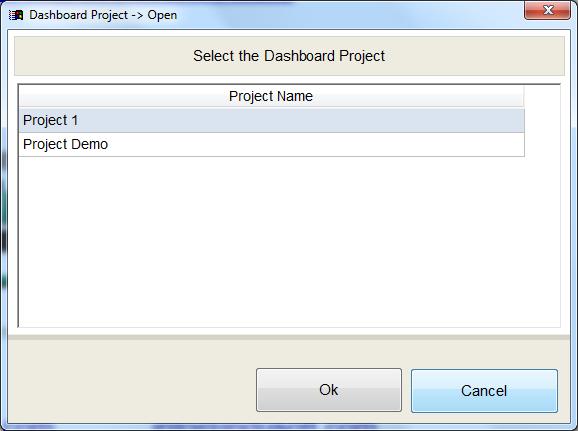 Open Project The user can open one existing project clicking on the Open button.