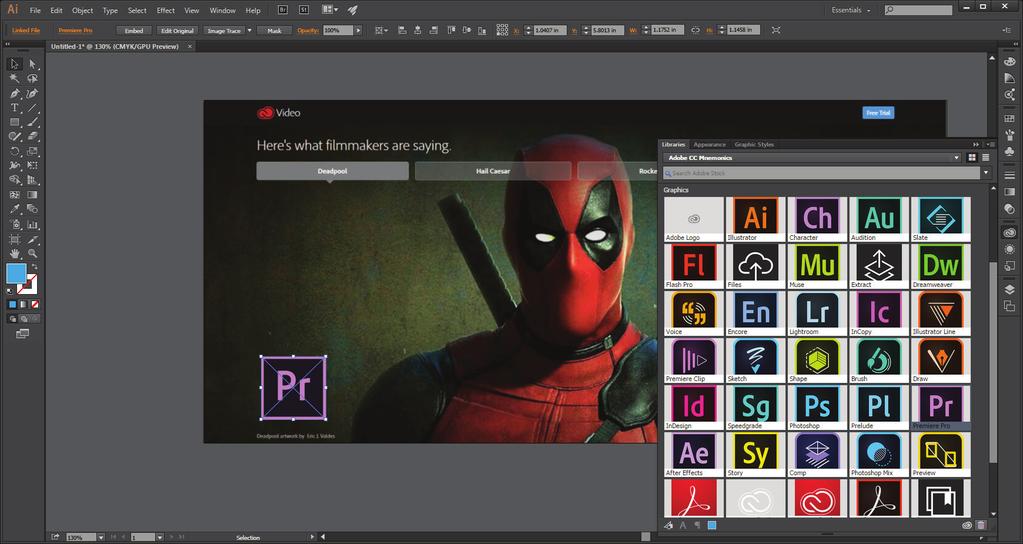 image-based assets in a panel within Adobe creative applications.