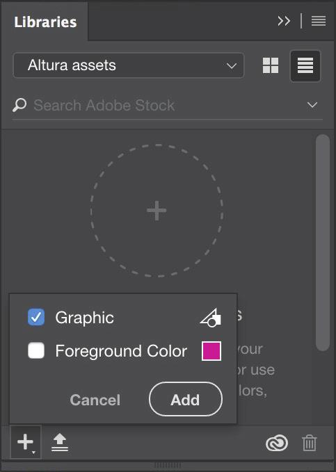 Step 2: Add design components to libraries Creative Cloud Libraries provide a mechanism to capture design assets from a variety of apps, and are not limited to desktop applications.