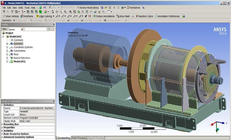 Benefits of Using ANSYS for RotorDynamics Complete Solution in ANSYS CAD import and automatic meshing Library of