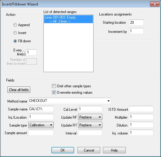 Create and Run a Sequence 5 9 Click OK to close the dialog and fill in the required columns in