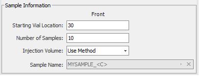 7 Easy Sequence 5 Modify these default values, to create the sequence you need. For this example, make the Sample Information match the example shown above.
