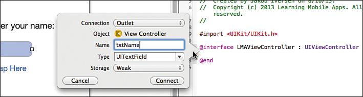 Creating the Xcode Project 203 Having created the user interface, your next task is to add some action to the app.