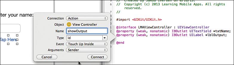204 Chapter 9 Using Xcode for ios Development this button will respond to.