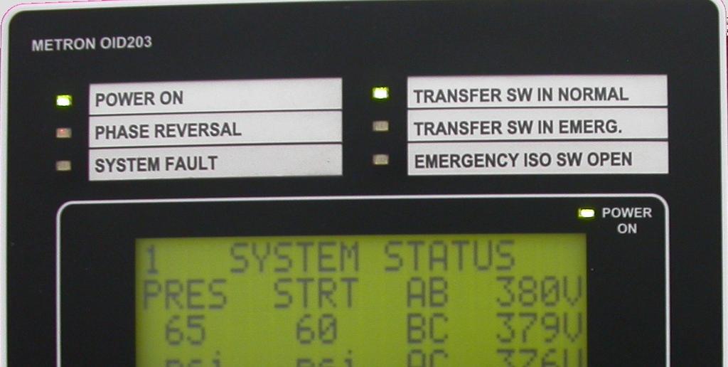 PART V: OPERATOR INTERFACE DEVICE (OID) USE AND NAVIGATION The Operator Interface Device (OID) provides visual indication of the alarms, status of system parameters, and an interface to change set